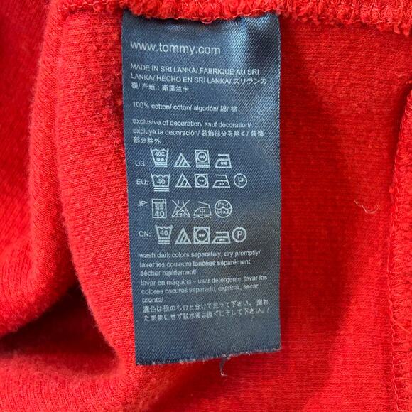 Tommy Hilfiger Red Quarter Zip Pullover XXL Cotton Flag Logo Classic - Picture 5 of 6